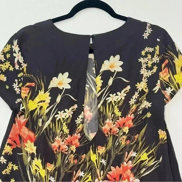 Some Days Lovin Botanic Floral Print Swing Dress Brown Sz S - Picture 6 of 14